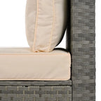 6 Piece Outdoor Conversation Set with Ottoman and Cushions and Small Trays