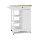 Kitchen Island Rolling Trolley Cart with Adjustable Shelves and Towel Rack - 25.98L * 15.55W * 34.06H