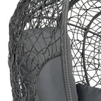 Patio PE Wicker Egg Chair with Cushion & Side Table