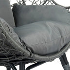 Patio PE Wicker Egg Chair with Cushion & Side Table