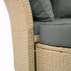 Outdoor Wicker Rattan Double Daybed with Retractable Canopy