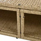 Outdoor Wicker Rattan Double Daybed with Retractable Canopy