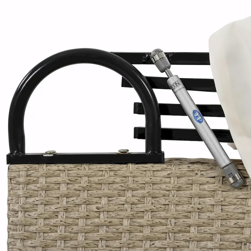 Outdoor Wicker Rattan Double Daybed with Retractable Canopy