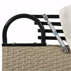 Outdoor Wicker Rattan Double Daybed with Retractable Canopy
