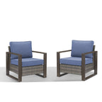 Gymojoy Patio Chairs Set of 2, All Weather Rattan Chair - Grey