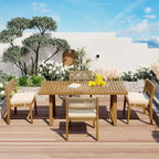 Multi-person Outdoor Acacia Wood Dining Table and Chair Set