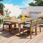 Multi-person Outdoor Acacia Wood Dining Table and Chair Set