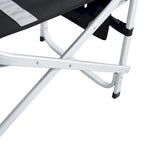 2-piece Padded Folding Outdoor Chair with Side Table and Storage Pockets