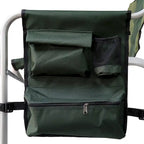 2-piece Padded Folding Outdoor Chair with Side Table and Storage Pockets