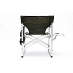 2-piece Padded Folding Outdoor Chair with Side Table and Storage Pockets