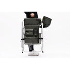 2-piece Padded Folding Outdoor Chair with Side Table and Storage Pockets