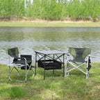 Set of 3, Folding Outdoor Table and Chairs Set for Indoor, Outdoor Camping, Picnics, Beach,Backyard, BBQ, Party, Patio