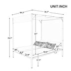 Adjustable Outdoor Patio Two Person Sunbed Daybed with Cushions