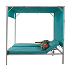 Adjustable Outdoor Patio Two Person Sunbed Daybed with Cushions