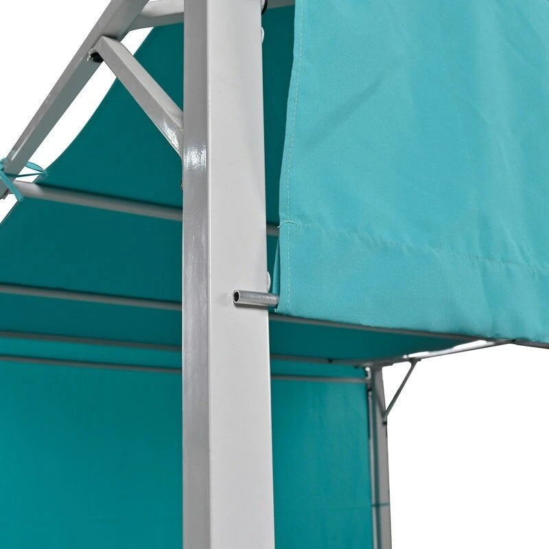 Adjustable Outdoor Patio Two Person Sunbed Daybed with Cushions