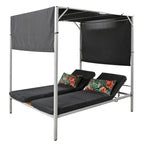 Adjustable Outdoor Patio Two Person Sunbed Daybed with Cushions