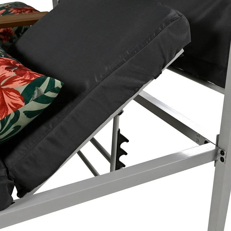 Adjustable Outdoor Patio Two Person Sunbed Daybed with Cushions