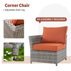 XIZZI 10-piece Patio Wicker Furniture Set with Fire Pit
