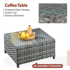 XIZZI 10-piece Patio Wicker Furniture Set with Fire Pit
