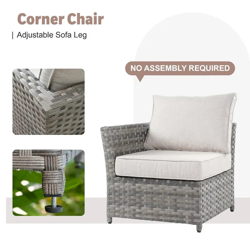 XIZZI 10-piece Patio Wicker Furniture Set with Fire Pit
