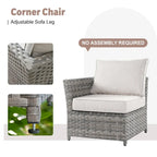 XIZZI 10-piece Patio Wicker Furniture Set with Fire Pit
