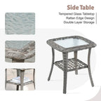 XIZZI 10-piece Patio Wicker Furniture Set with Fire Pit