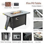 XIZZI 10-piece Patio Wicker Furniture Set with Fire Pit