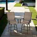 Outsunny Set of 2 Outdoor Swivel Bar Stools w/Armrests,Patio Chairs