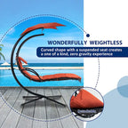 Outdoor Swing Chaise Lounge with Removable Canopy and Cushion