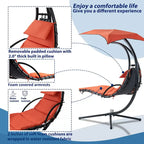 Outdoor Swing Chaise Lounge with Removable Canopy and Cushion