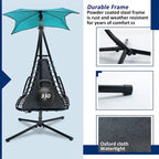 Outdoor Swing Chaise Lounge with Removable Canopy and Cushion