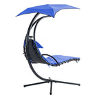 Outdoor Swing Chaise Lounge with Removable Canopy and Cushion