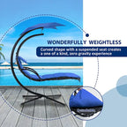 Outdoor Swing Chaise Lounge with Removable Canopy and Cushion
