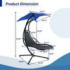 Outdoor Swing Chaise Lounge with Removable Canopy and Cushion