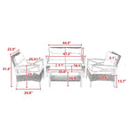 Patio 4 piece sectional sofa set rattan wicker outdoor garden furniture corner sofa set with cushion