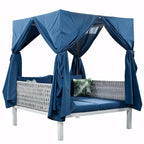 Outdoor Patio Sunbed with Curtains, High Comfort, Suitable