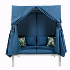 Outdoor Patio Sunbed with Curtains, High Comfort, Suitable