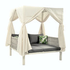 Outdoor Patio Sunbed with Curtains, High Comfort, Suitable
