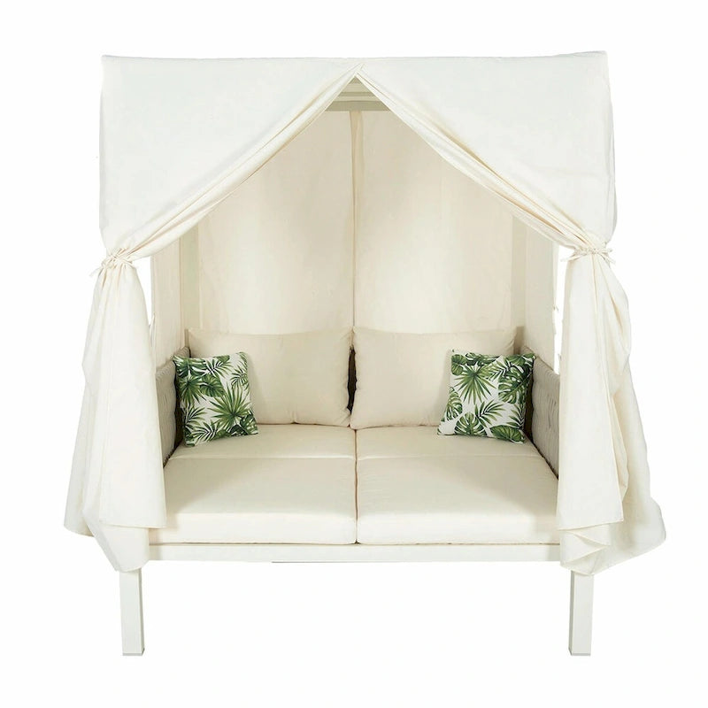 Outdoor Patio Sunbed with Curtains, High Comfort, Suitable