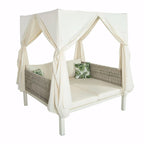 Outdoor Patio Sunbed with Curtains, High Comfort, Suitable