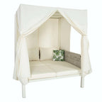 Outdoor Patio Sunbed with Curtains, High Comfort, Suitable