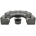 Nestfair 9-Pieces Wicker Outdoor Patio Sofa Set with Pillows and Cushions