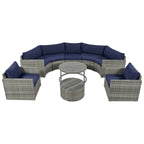 Nestfair 9-Pieces Wicker Outdoor Patio Sofa Set with Pillows and Cushions