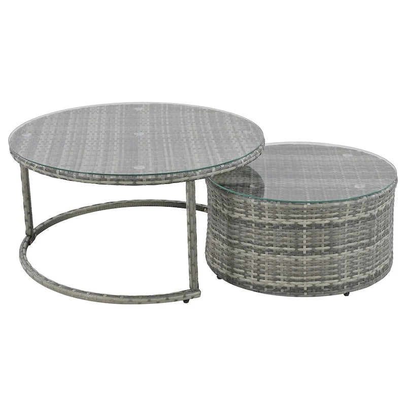 Nestfair 9-Pieces Wicker Outdoor Patio Sofa Set with Pillows and Cushions