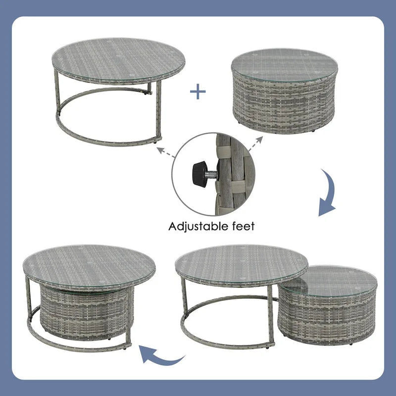 Nestfair 9-Pieces Wicker Outdoor Patio Sofa Set with Pillows and Cushions