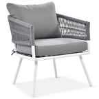 4PCS Boho Rope Patio Sofa Set with Acacia Wood Table