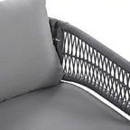 4PCS Boho Rope Patio Sofa Set with Acacia Wood Table