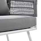 4PCS Boho Rope Patio Sofa Set with Acacia Wood Table