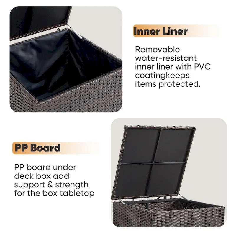 Patio Outdoor Patio Storage Box Waterproof Table