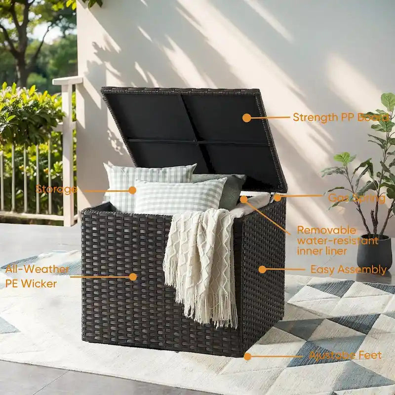 Patio Outdoor Patio Storage Box Waterproof Table
